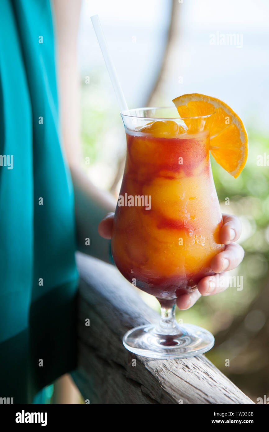 Cocktail di Mango a Little Palm Island Resort in Florida Keys Foto Stock