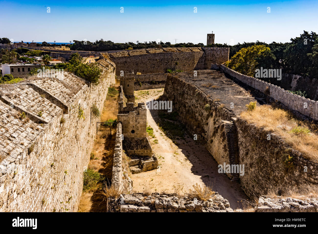 Il Palazzo del Gran Maestro dei Cavalieri di Rodi, conosciuto anche come il Kastello, è un castello medievale nella città di Rodi, in Grecia. Foto Stock