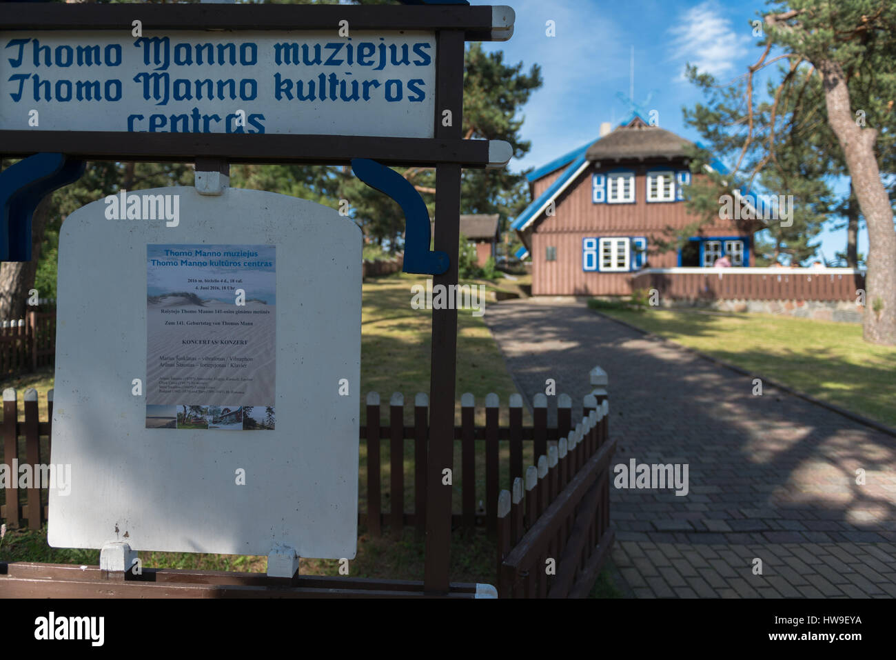 Ex casa vacanze di lo scrittore tedesco Thomas Mann in Nida Coronian allo spiedo, Patrimonio Mondiale dell'UNESCO, della Lituania, dell'Europa orientale Foto Stock