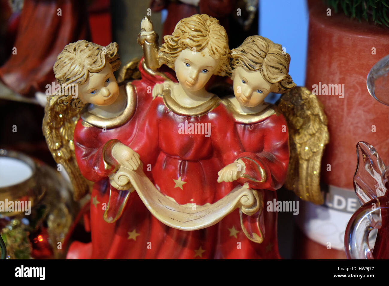 Angelo, decorazione natalizia negozio sul dicembre 13, 2014 di Hallstatt, Austria. Foto Stock