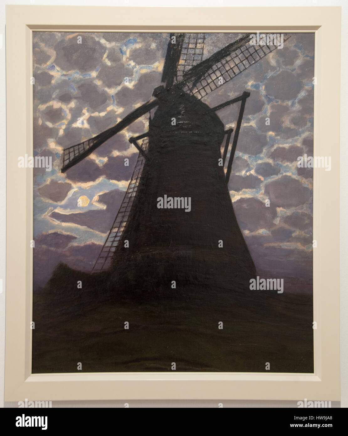 "Il mulino a vento di sera' dal pittore olandese Piet Mondriaan Foto Stock