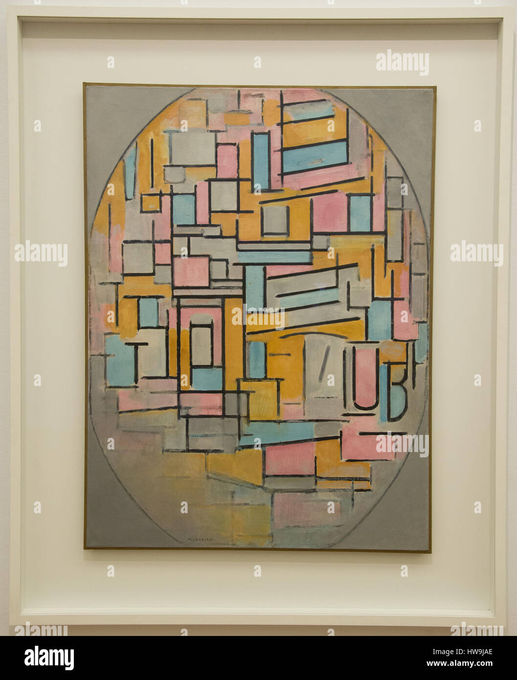 " Composizione di forma ovale con piani di colore 2' di Piet Mondriaan Foto Stock