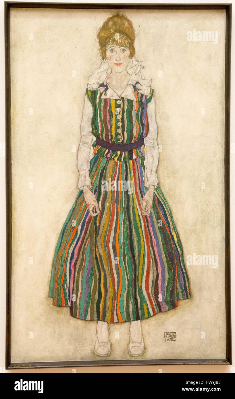 Reproduction Sur Toile Du Portrait D'Edith Par Schiele - Tableau Décoratif Sur Mesure - Neuf Fabriqué En Italie