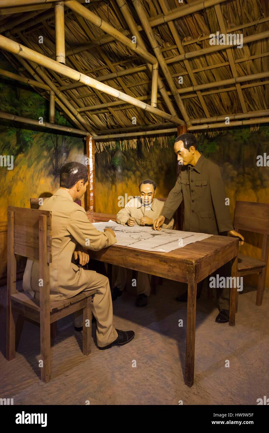 Il Vietnam, Dien Bien Phu Dien Bien Phu Museum, Vietnamita battlefield diorama Foto Stock