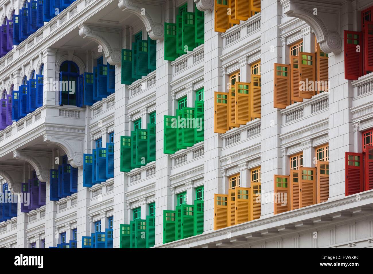 Singapore, edificio MITA, Ministero delle informazioni e delle Arti, ospitato nella ex caserma di polizia Foto Stock