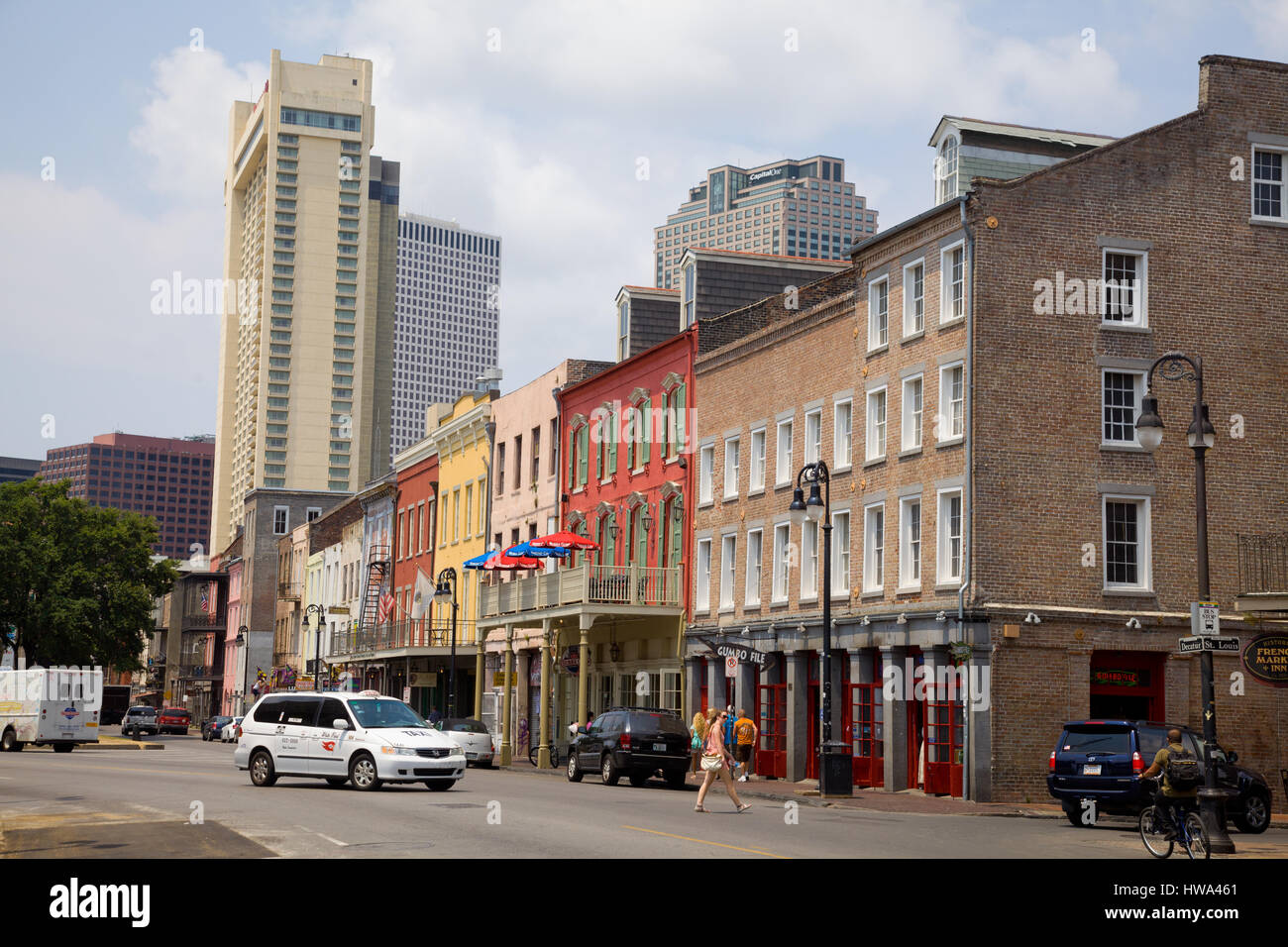 Scena di strada nel quartiere francese di New Orleans Foto Stock