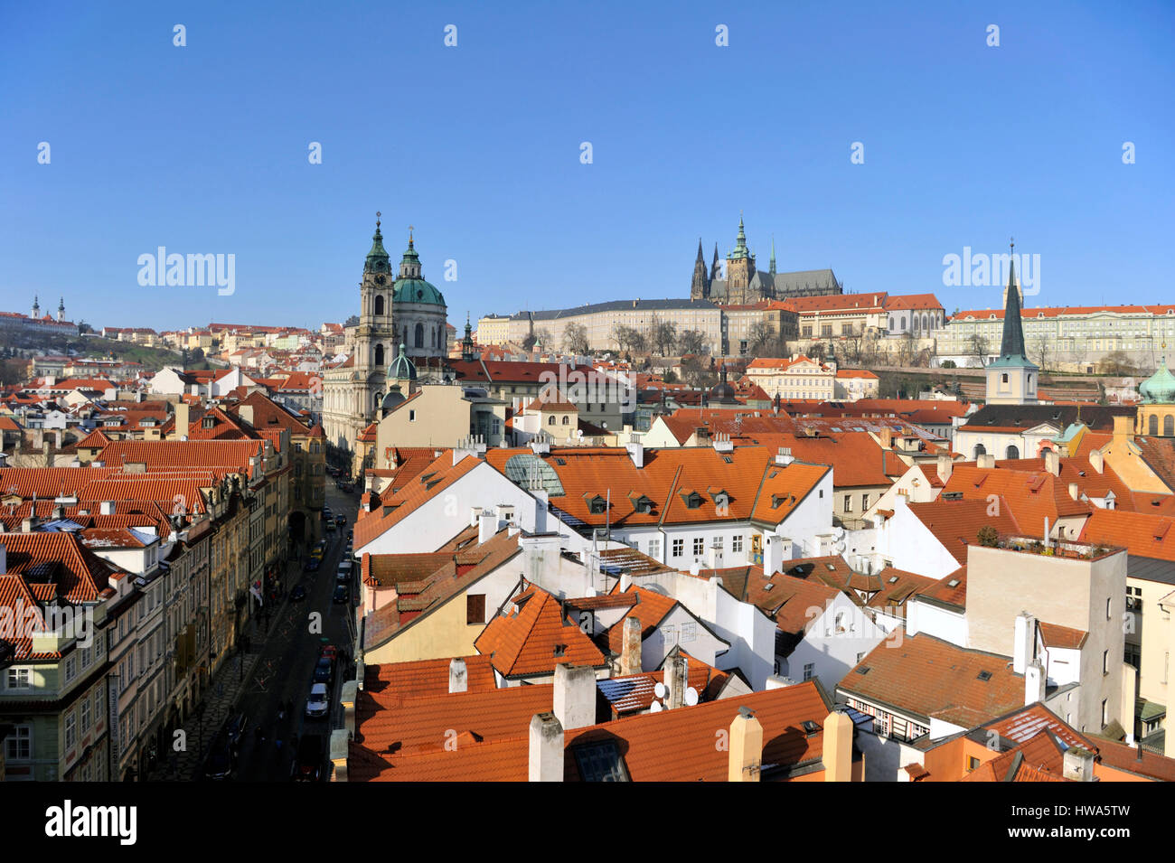 Repubblica ceca, Boemia centrale, Praga centro storico sono classificati come patrimonio mondiale dall' UNESCO, il quartiere di Mala Strana, St Nicolas Church (Sv. Mikulàs Foto Stock