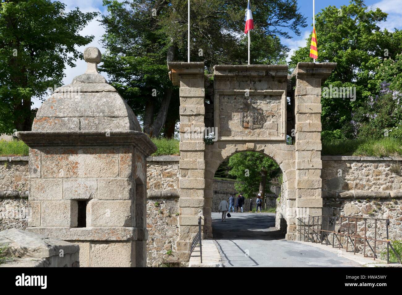 Francia, Pirenei orientali, Capcir regione, città fortificata di Mont Louis creato da Vauban, elencato come patrimonio mondiale UNESCO Foto Stock