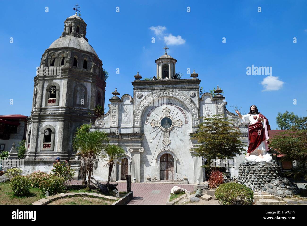 Filippine, provincia di Pampanga, Bacolor, San Guillermo chiesa parrocchiale, il 3 settembre 1995, Flusso lahar dalle pendici del monte Pinatubo che erup Foto Stock