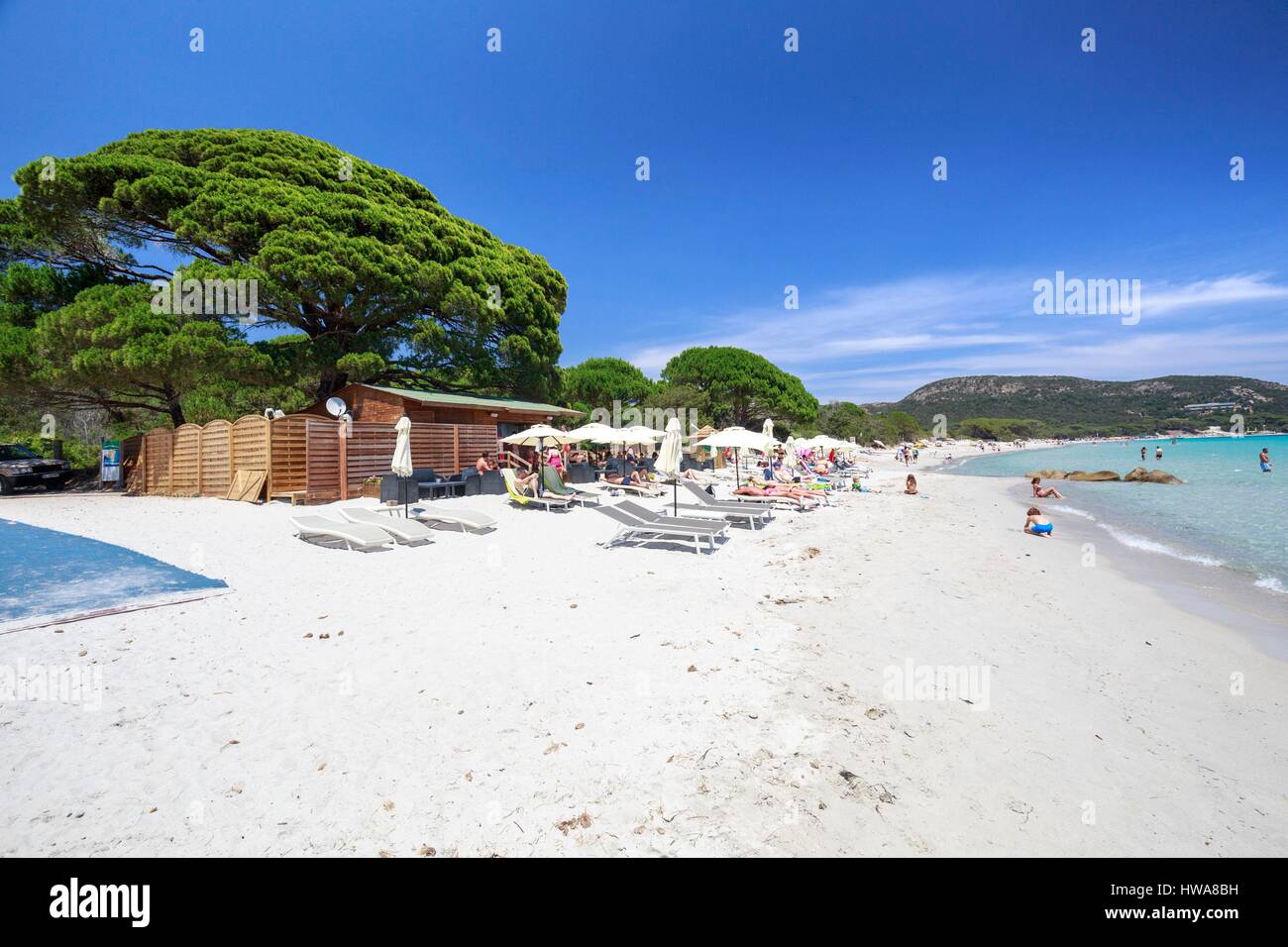 Francia, Corse du Sud, Porto Vecchio, Palombaggia, spiaggia di Palombaggia Foto Stock