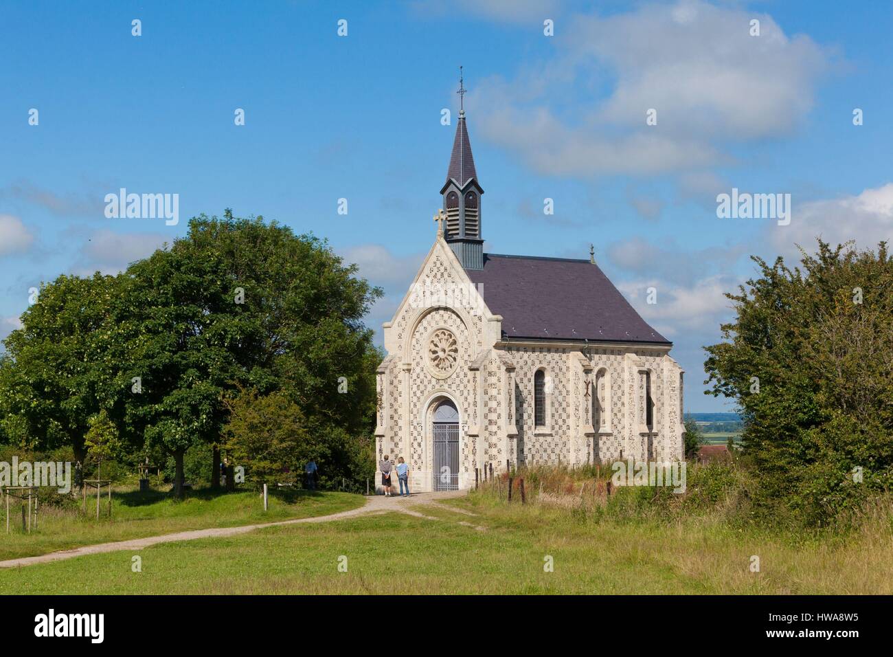 Francia, Somme, Baie de Somme, Saint Valery sur Somme, Cap Hornu, marinai Cappella Foto Stock