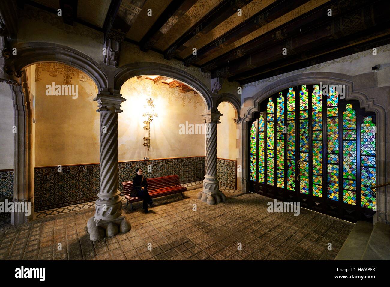 In Spagna, in Catalogna, Barcellona, Passeig de Gracia, Illa de la discordia (blocco della discordia), la Casa Amatller (1900) dal catalano modernista architetto Josep Foto Stock