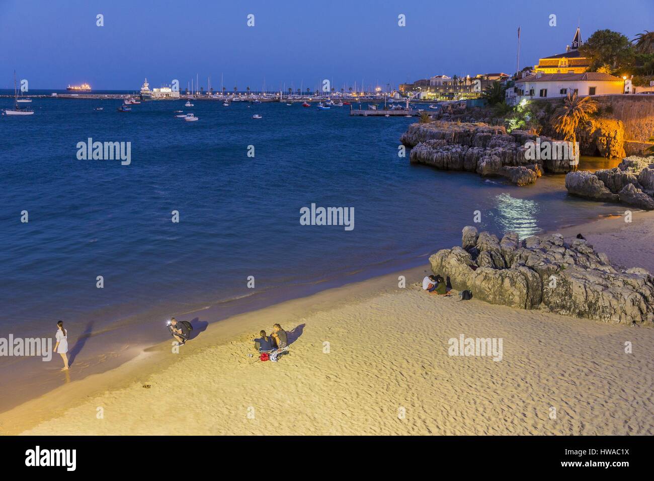 Il Portogallo, Lisboa e Setubal Provincia, Regione di Lisbona, Cascais, spiaggia di Rainha Foto Stock