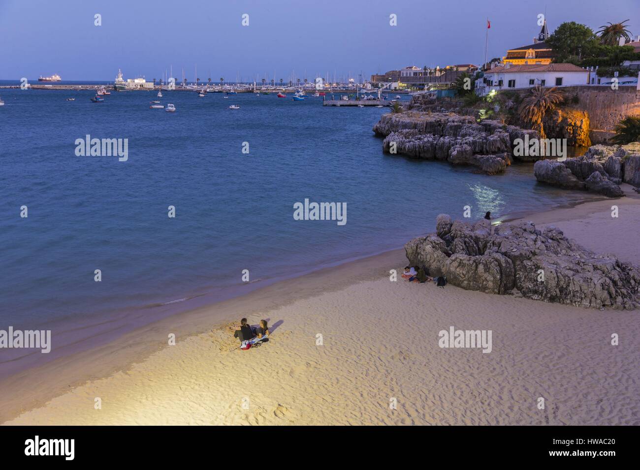 Il Portogallo, Lisboa e Setubal Provincia, Regione di Lisbona, Cascais, spiaggia di Rainha Foto Stock