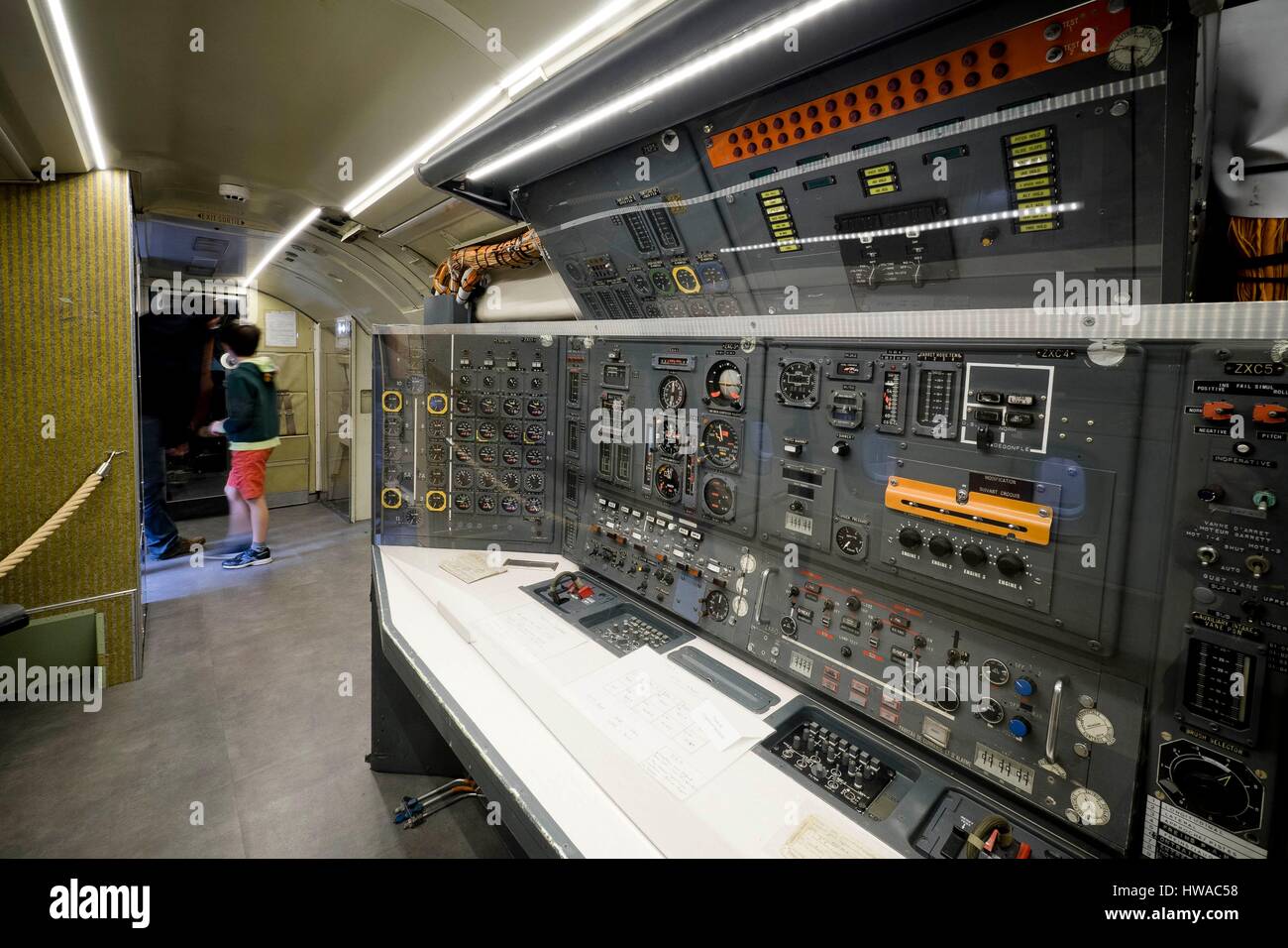 Francia, Haute Garonne, Toulouse, Aeroscopia, Museo Aeronautica, Concorde, stazione di controllo Foto Stock