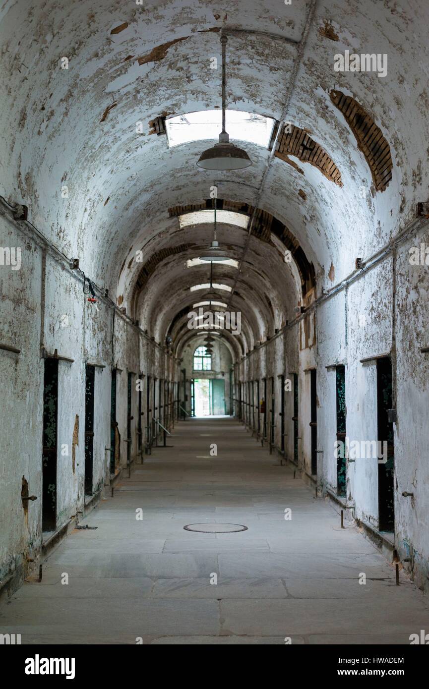 Stati Uniti, Pennsylvania, Philadelphia, stato orientale Penintentiary, prigione costruita nel 1829, interno Foto Stock