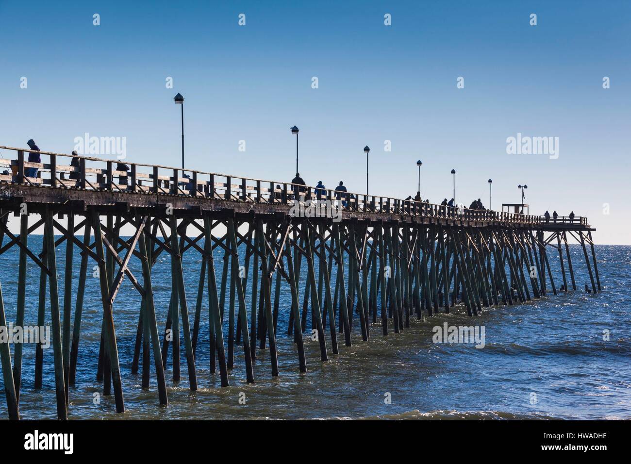Stati Uniti, Nord Carolina, Kure Beach, pier Foto Stock