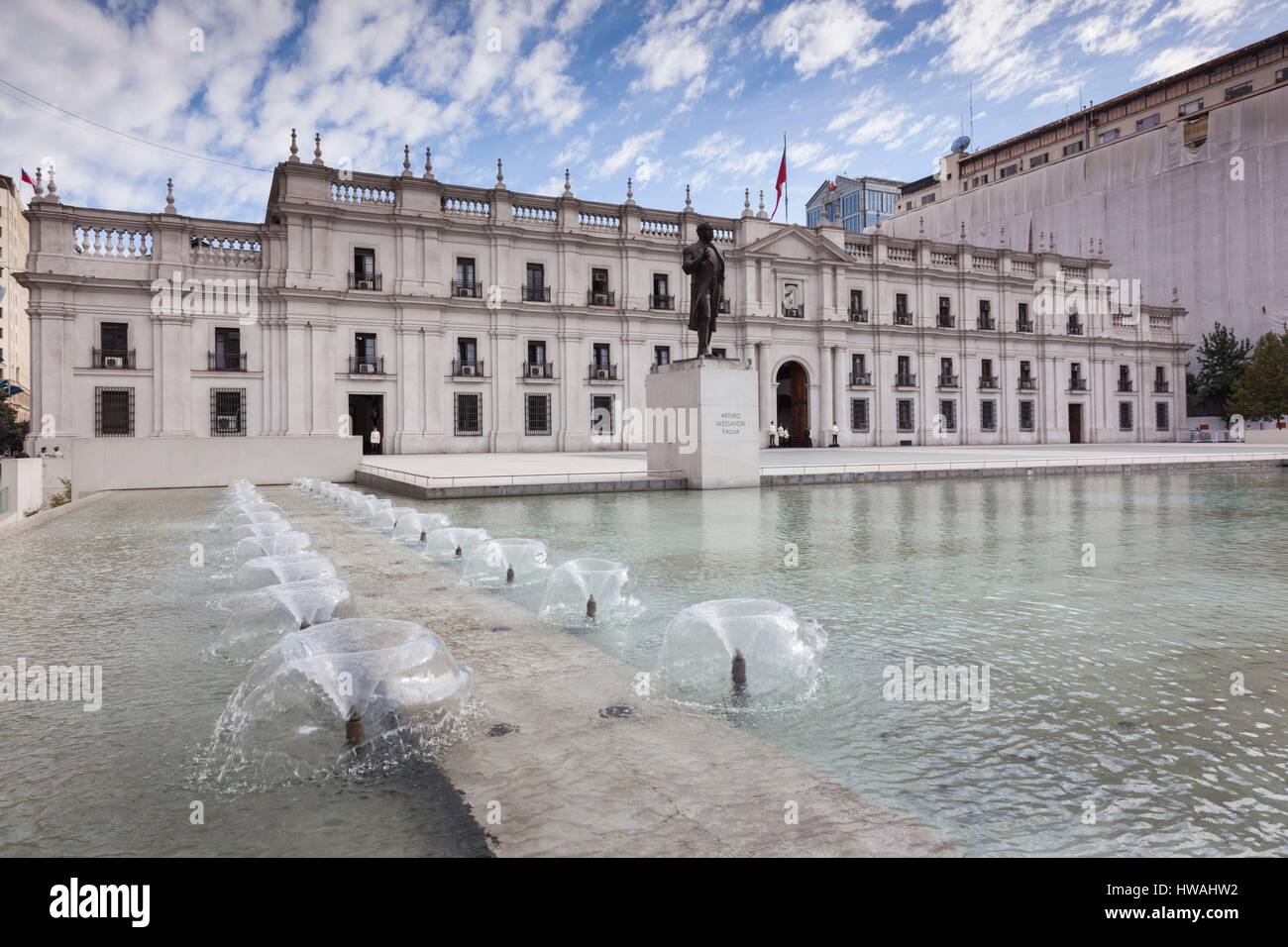 Il Cile, Santiago, il Palacio de la Moneda, Palazzo Presidenziale Foto Stock