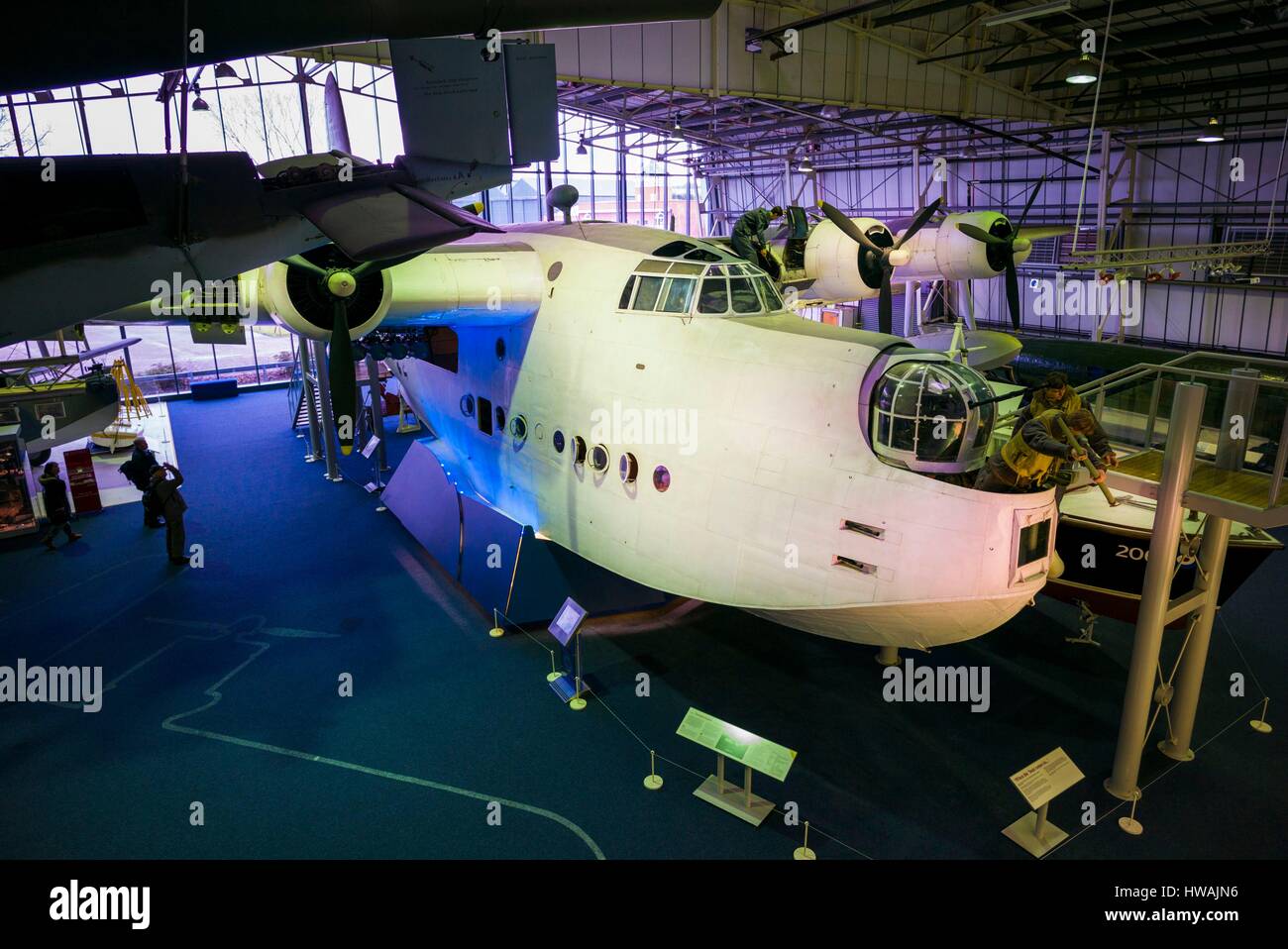 Regno Unito, London-Hendon, RAF Museum di Londra, Battle of Britain Gallery, RAF WW2-ser breve Sunderland flying boat Foto Stock