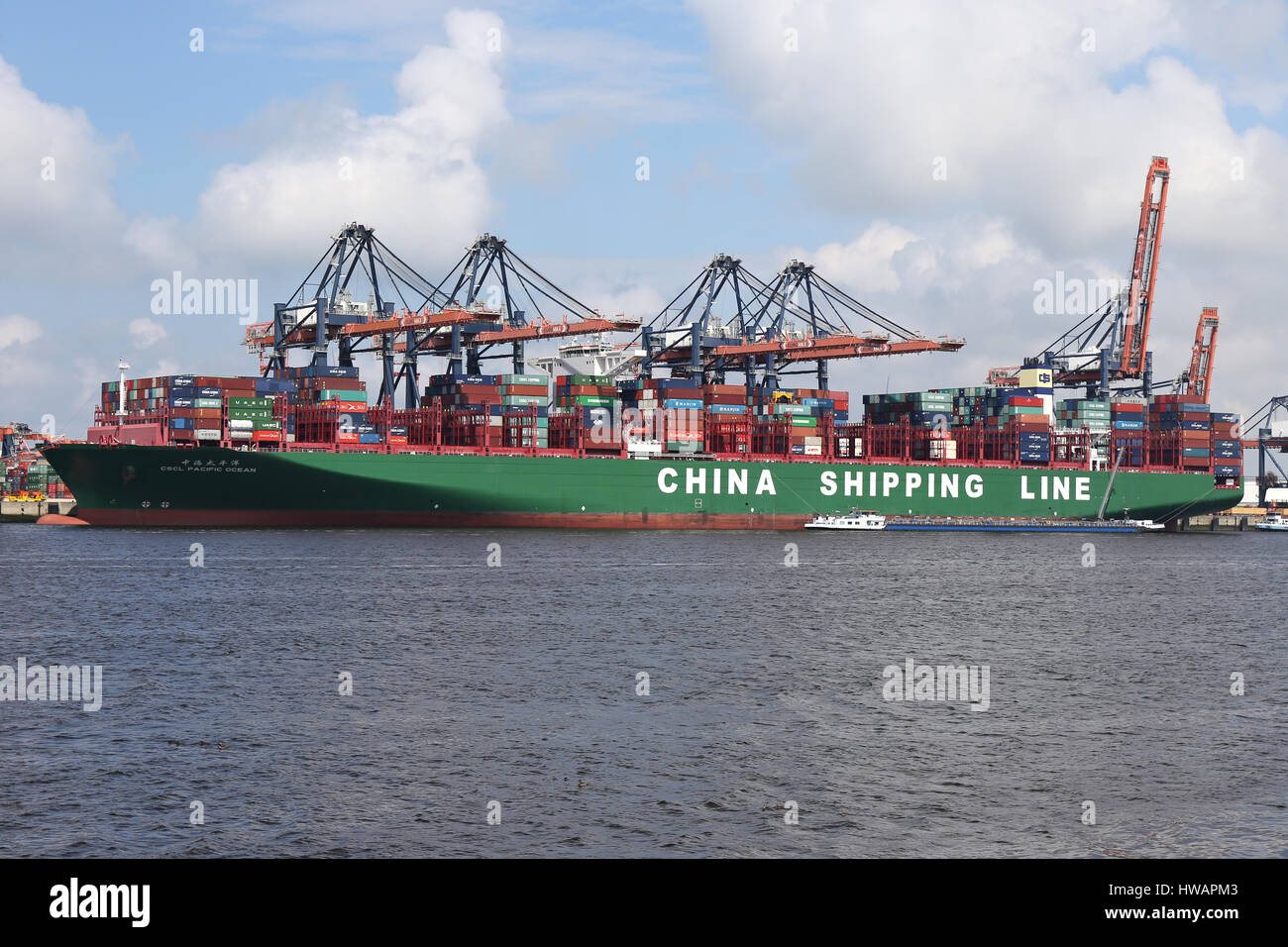 CSCL OCEANO PACIFICO ormeggiata presso il terminal Euromax a Rotterdam Foto Stock