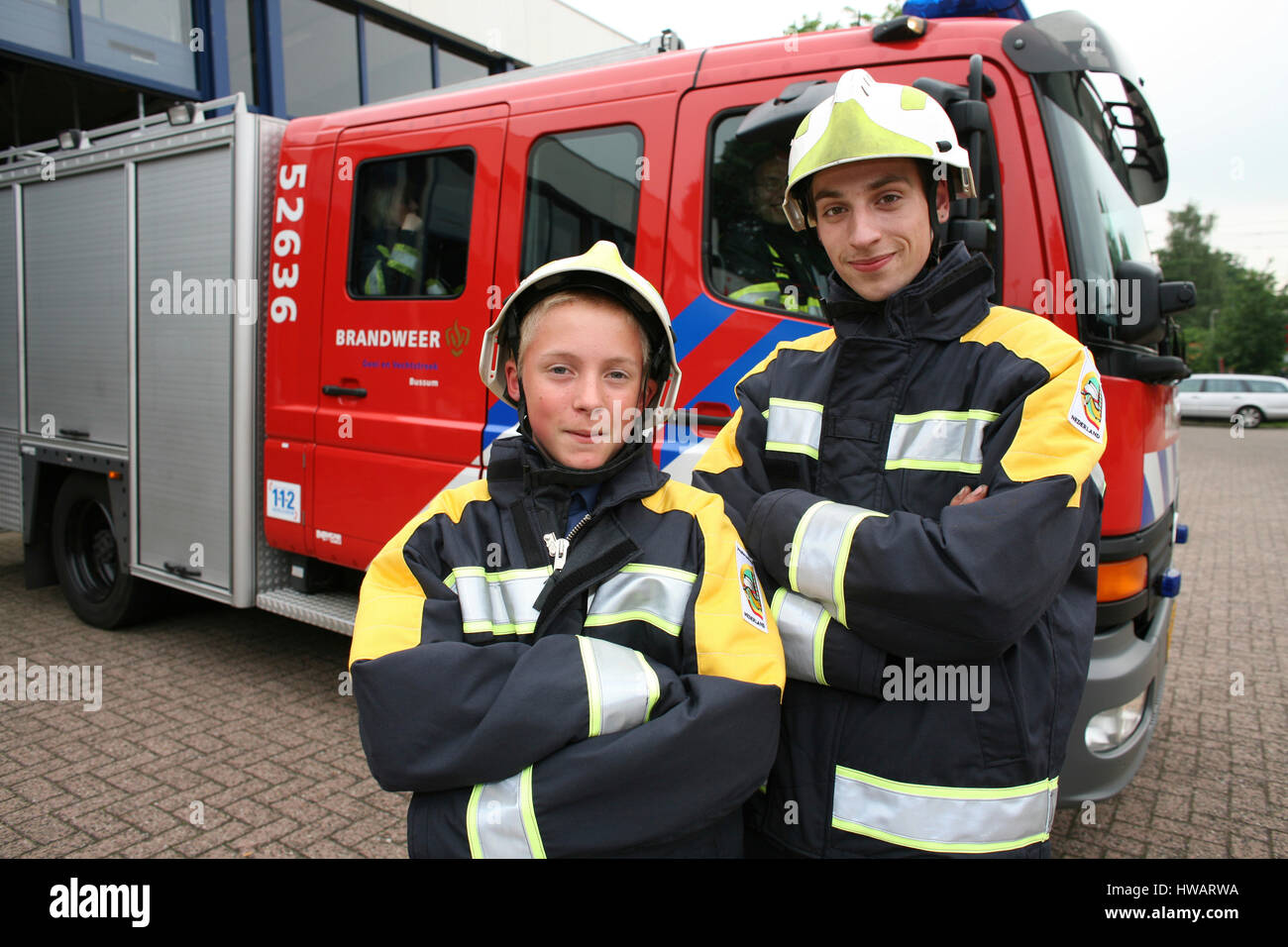 Vigili del fuoco della gioventù in Olanda Foto Stock