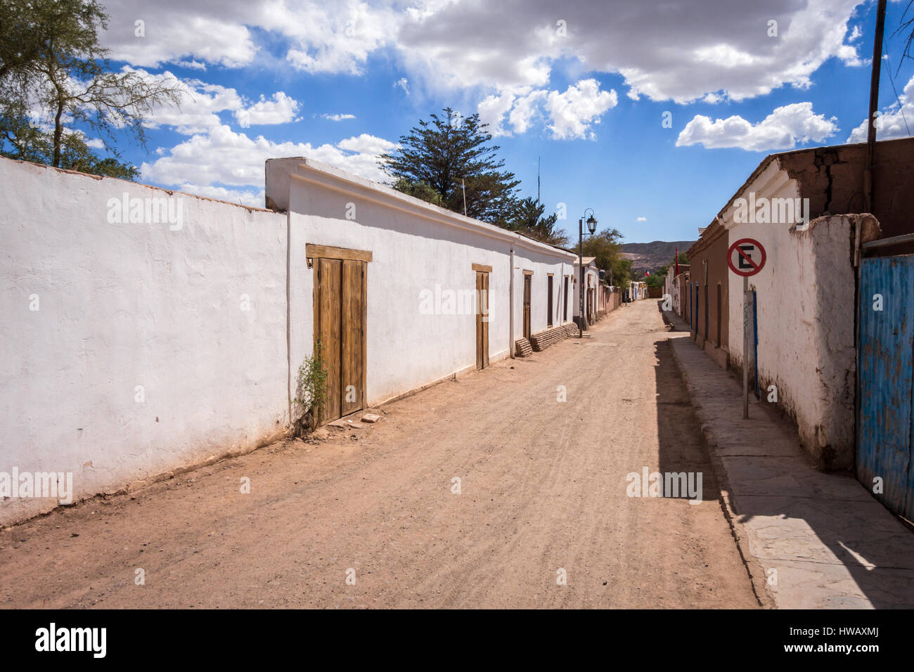 Street nella città di San Pedro de Atacama, Cile Foto Stock