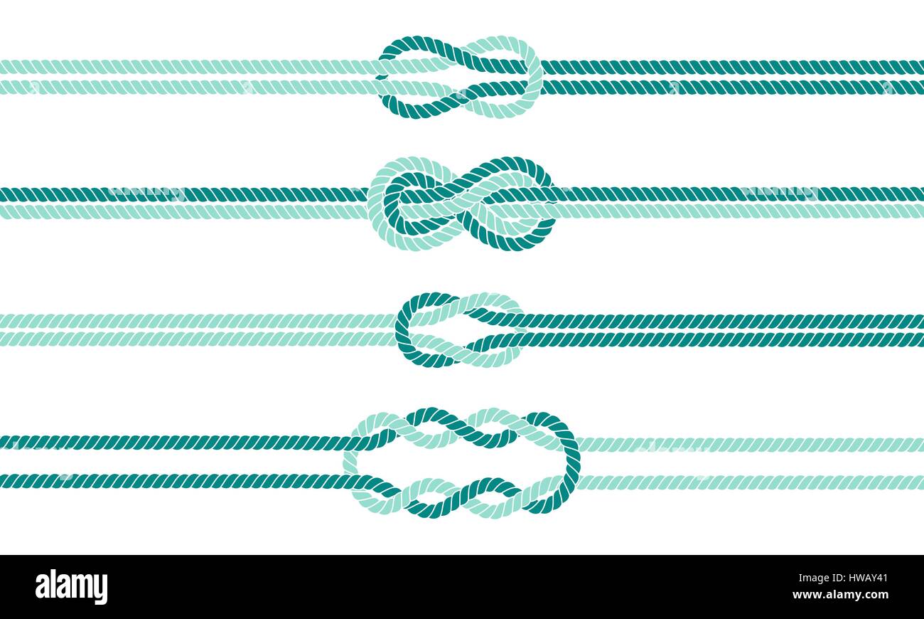 Nodo marinaio e divisori di corda e frontiere impostato Immagine e  Vettoriale - Alamy