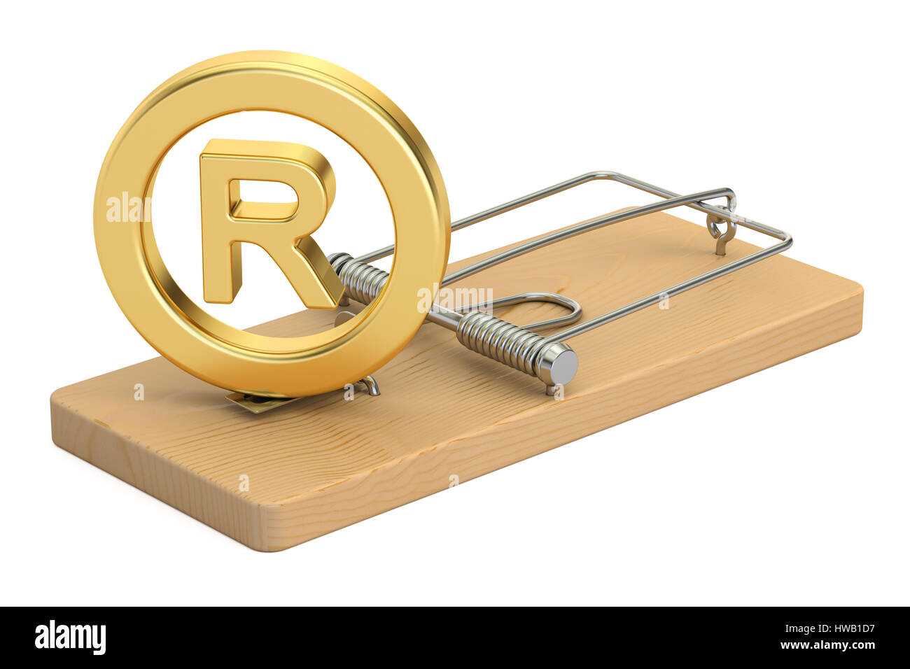 Mousetrap con il simbolo di marchio registrato, rendering 3D Foto Stock