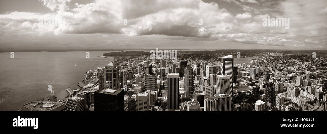Seattle tetto panorama con architettura urbana. Foto Stock