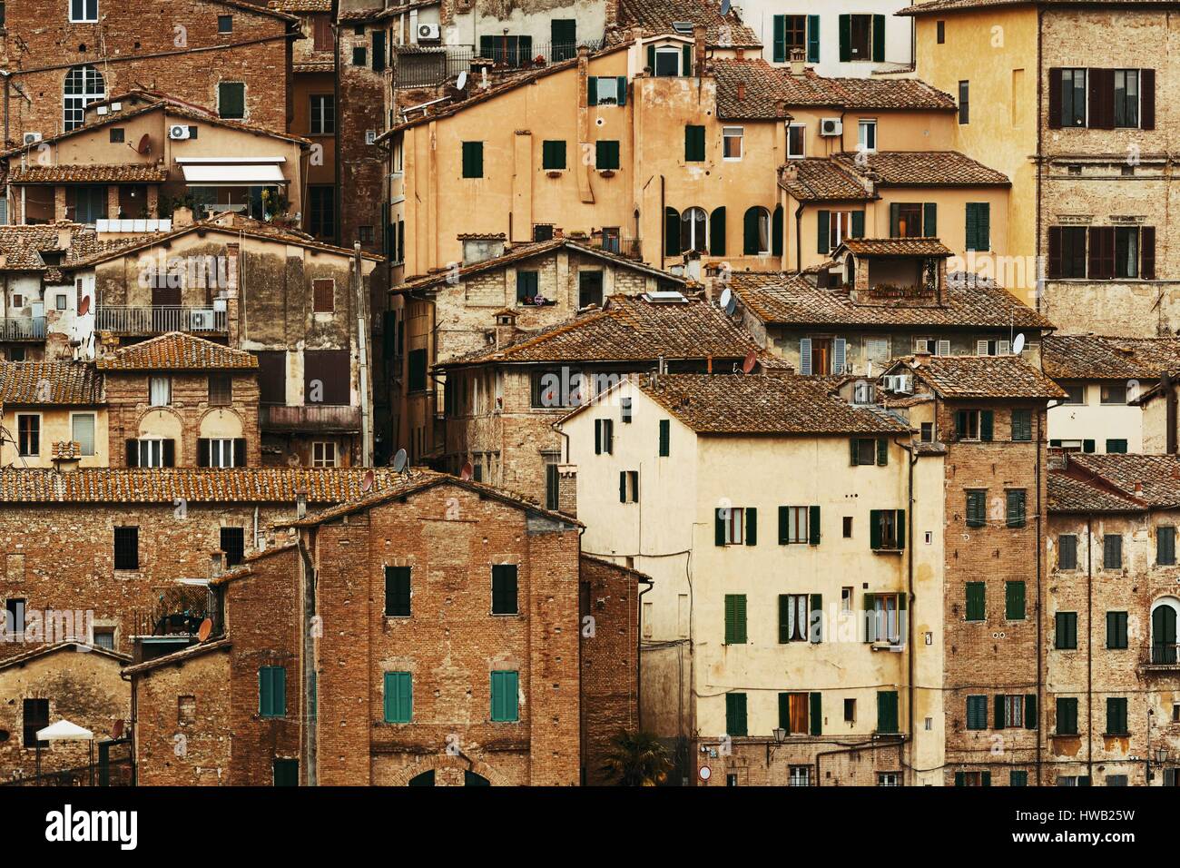 Vecchio edificio sfondo da Siena, Italia. Foto Stock