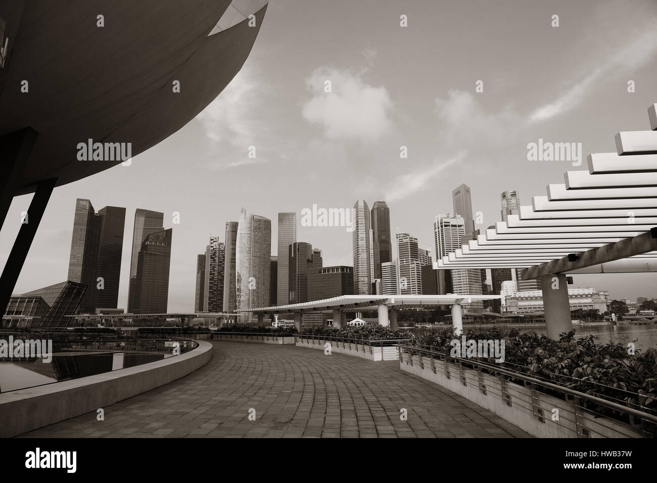 Il Marina Bay architettura urbana grattacieli di Singapore Foto Stock