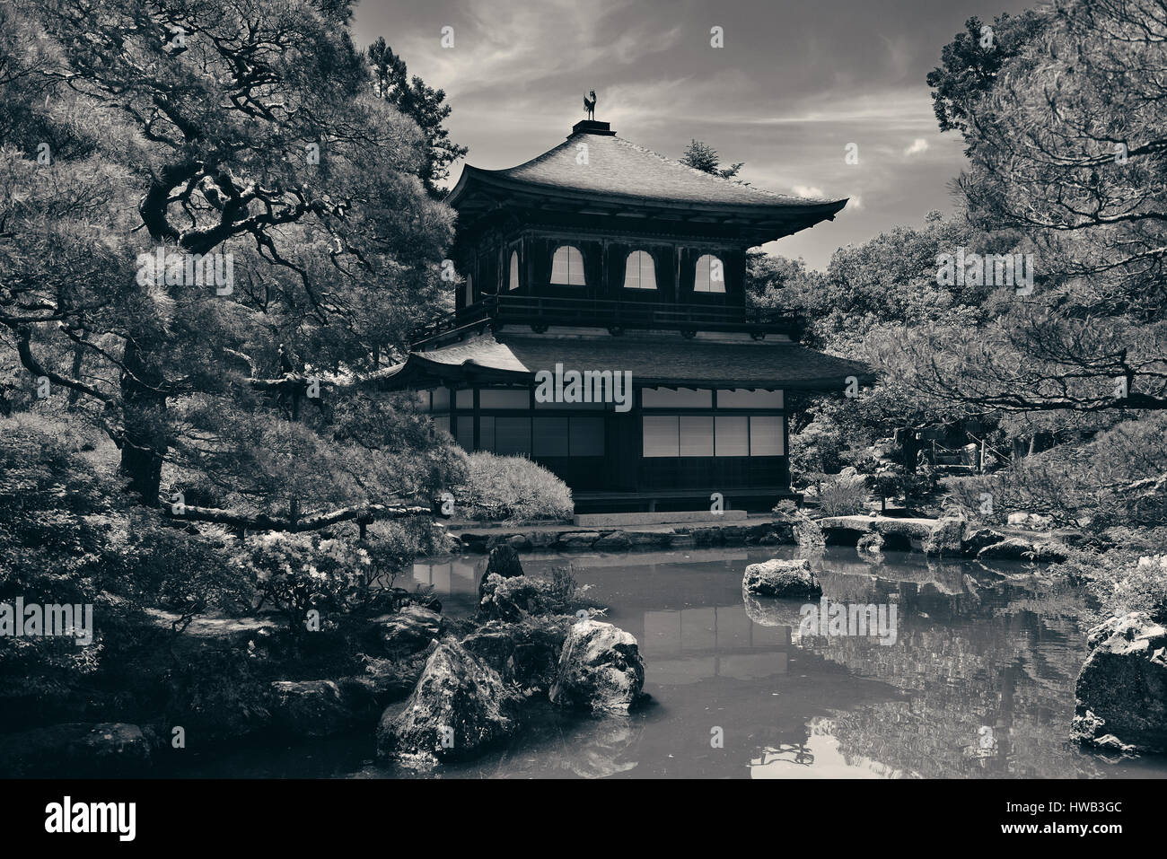 Ginkaku-ji il tempio con edificio storico a Kyoto, in Giappone. Foto Stock