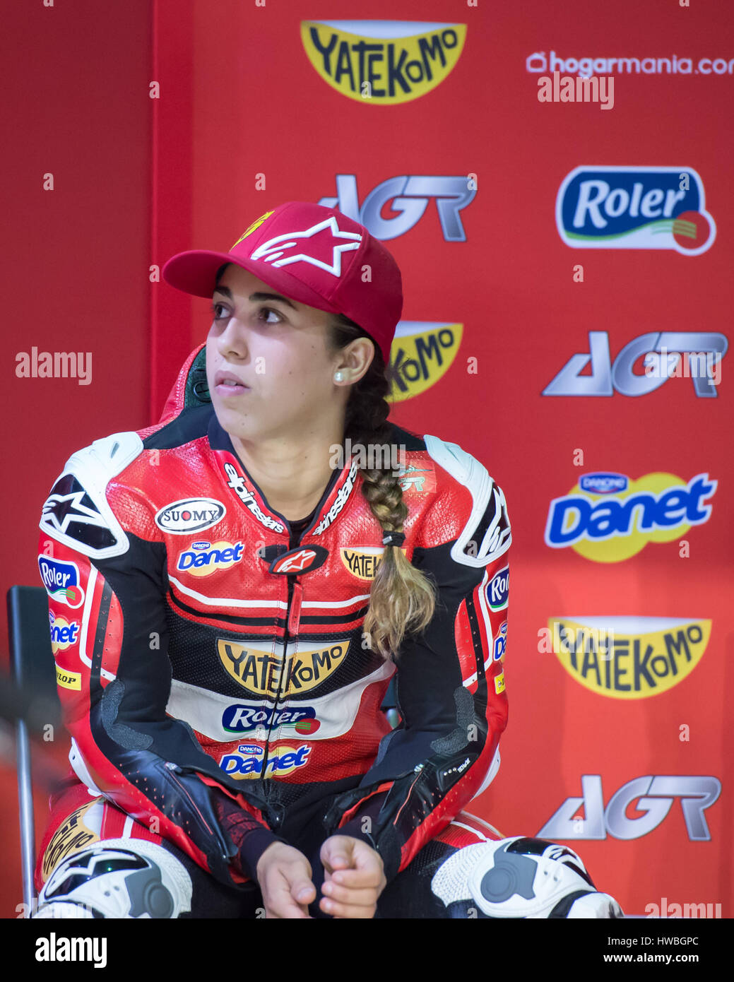 Sul Circuito Internazionale di Losail, in Qatar. Xix Mar, 2017. Maria Herrera che corre in KTM durante il giorno finale della moto 2 test pre stagione per il Qatar MotoGP Credito: Tom Morgan/Alamy Live News Foto Stock