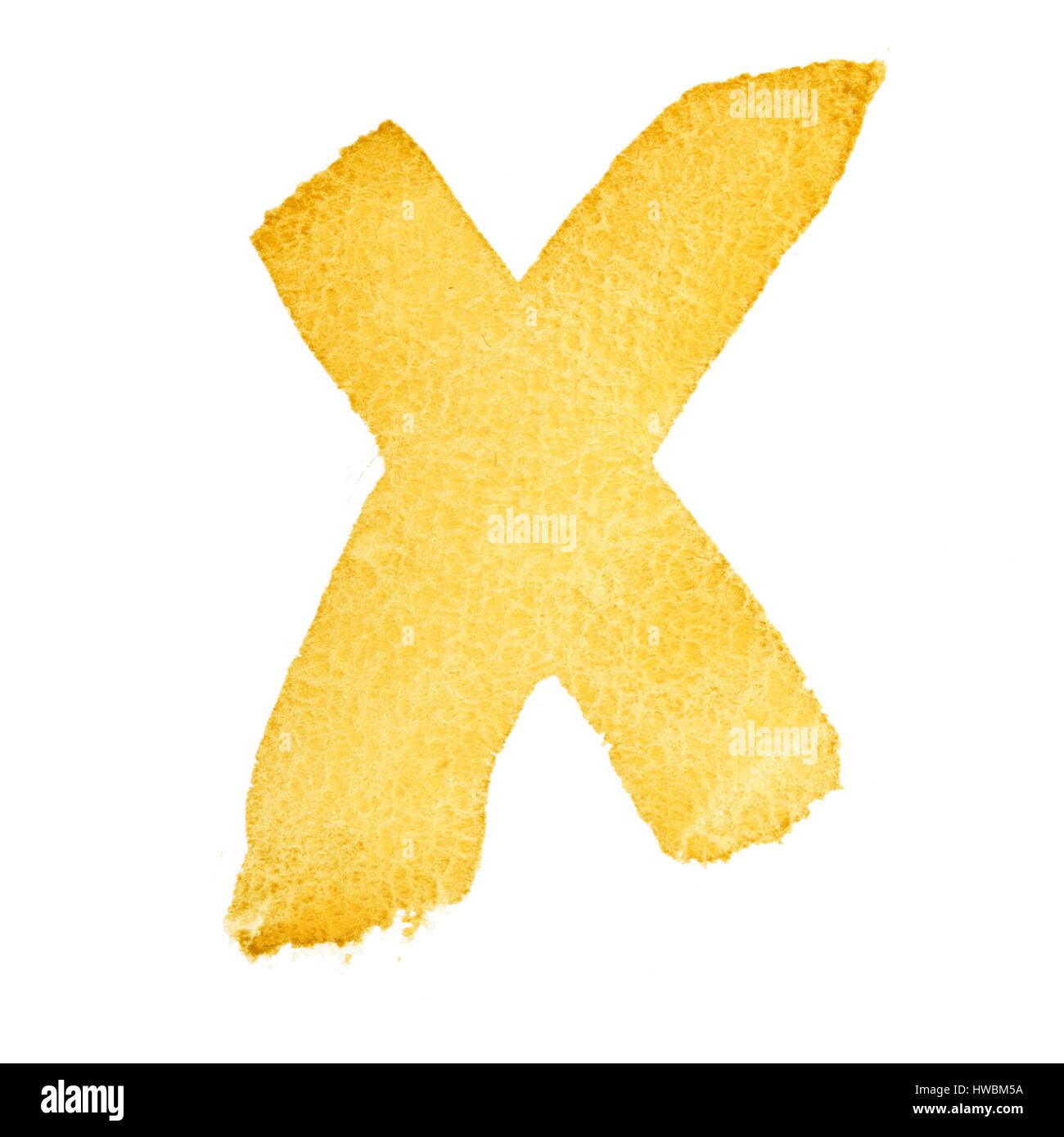 X - Acquerello lettere isolate su uno sfondo bianco Foto Stock