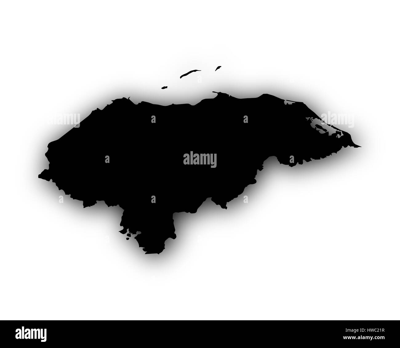 Mappa di Honduras con ombra Foto Stock