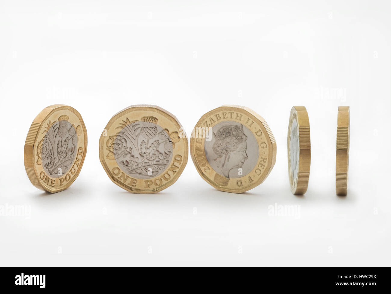 Nuovo design 2017 pound coin Foto Stock