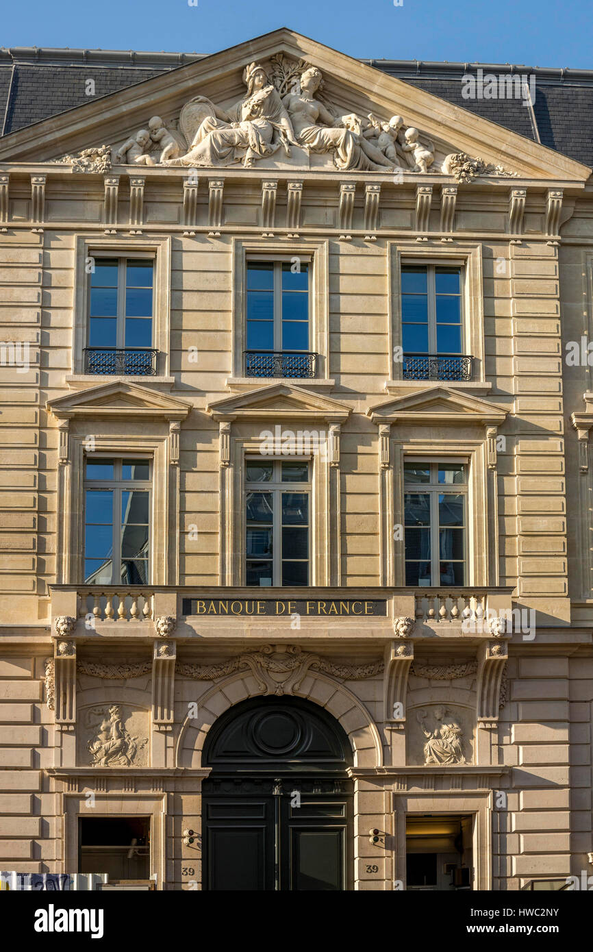 La sede centrale della Banque de France. Parigi, Francia Foto Stock