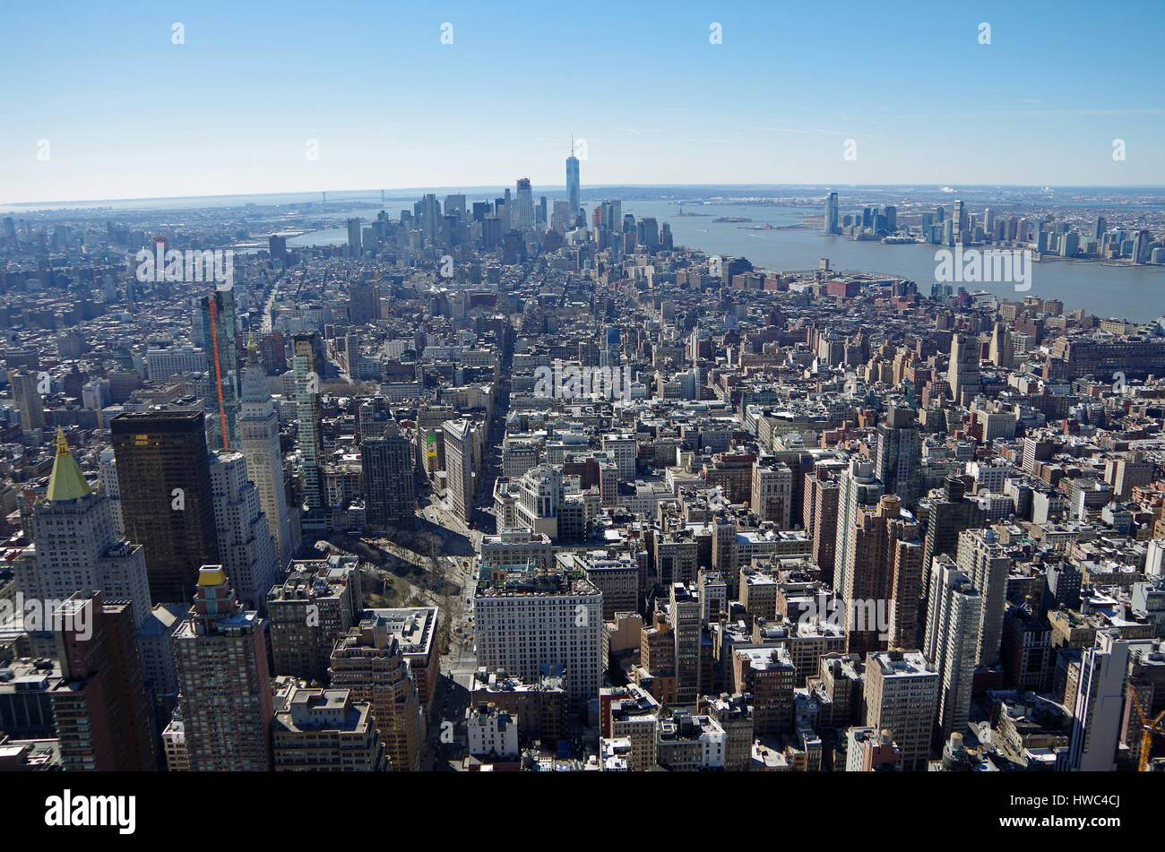 NEW YORK CITY - 5 Marzo: Cityscape vista aerea di Manhattan, 5 marzo 2017 in New York, Stati Uniti d'America Foto Stock