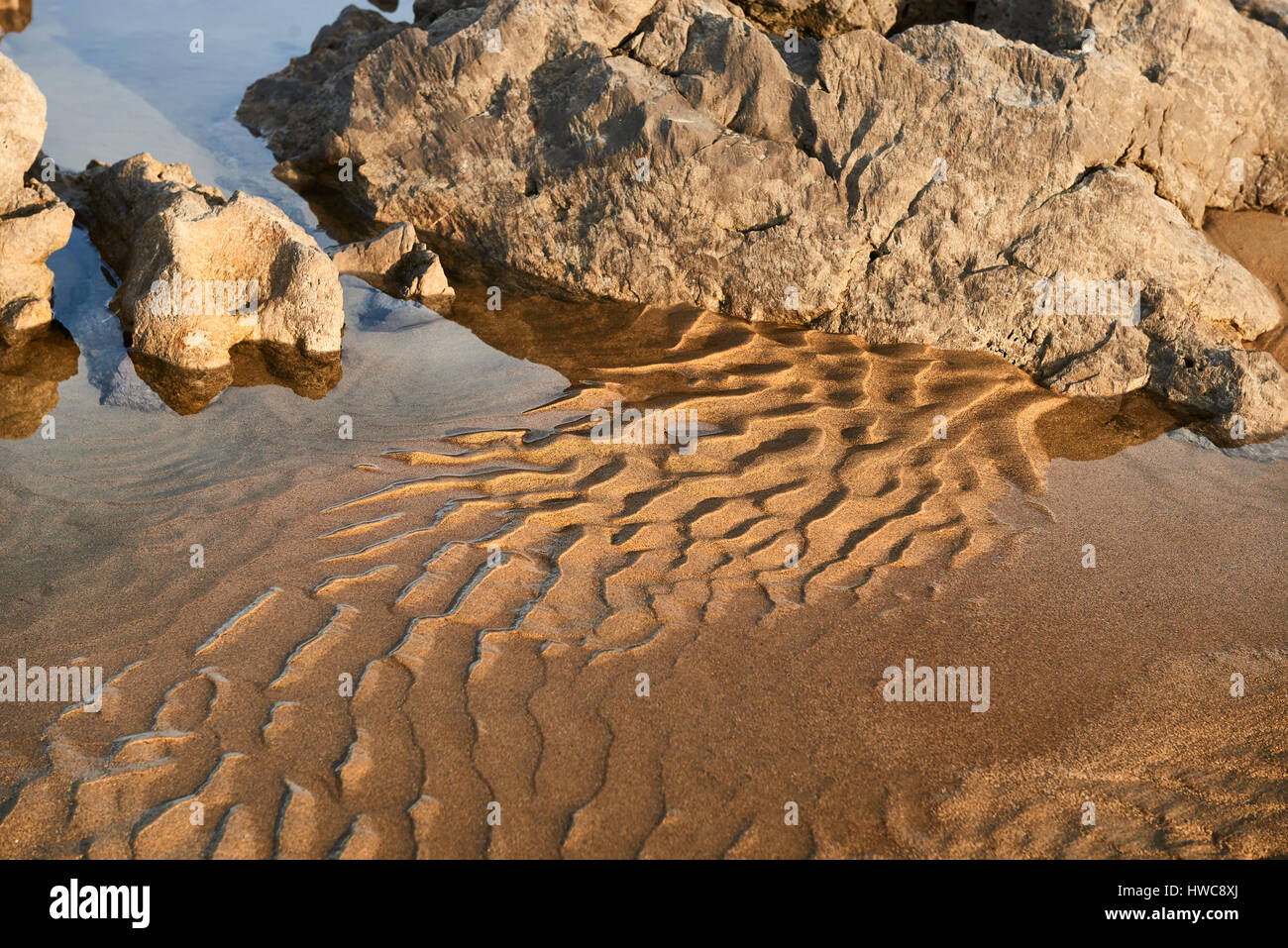Spiaggia di Helgueras, Noja Cantabria, SPAGNA Foto Stock