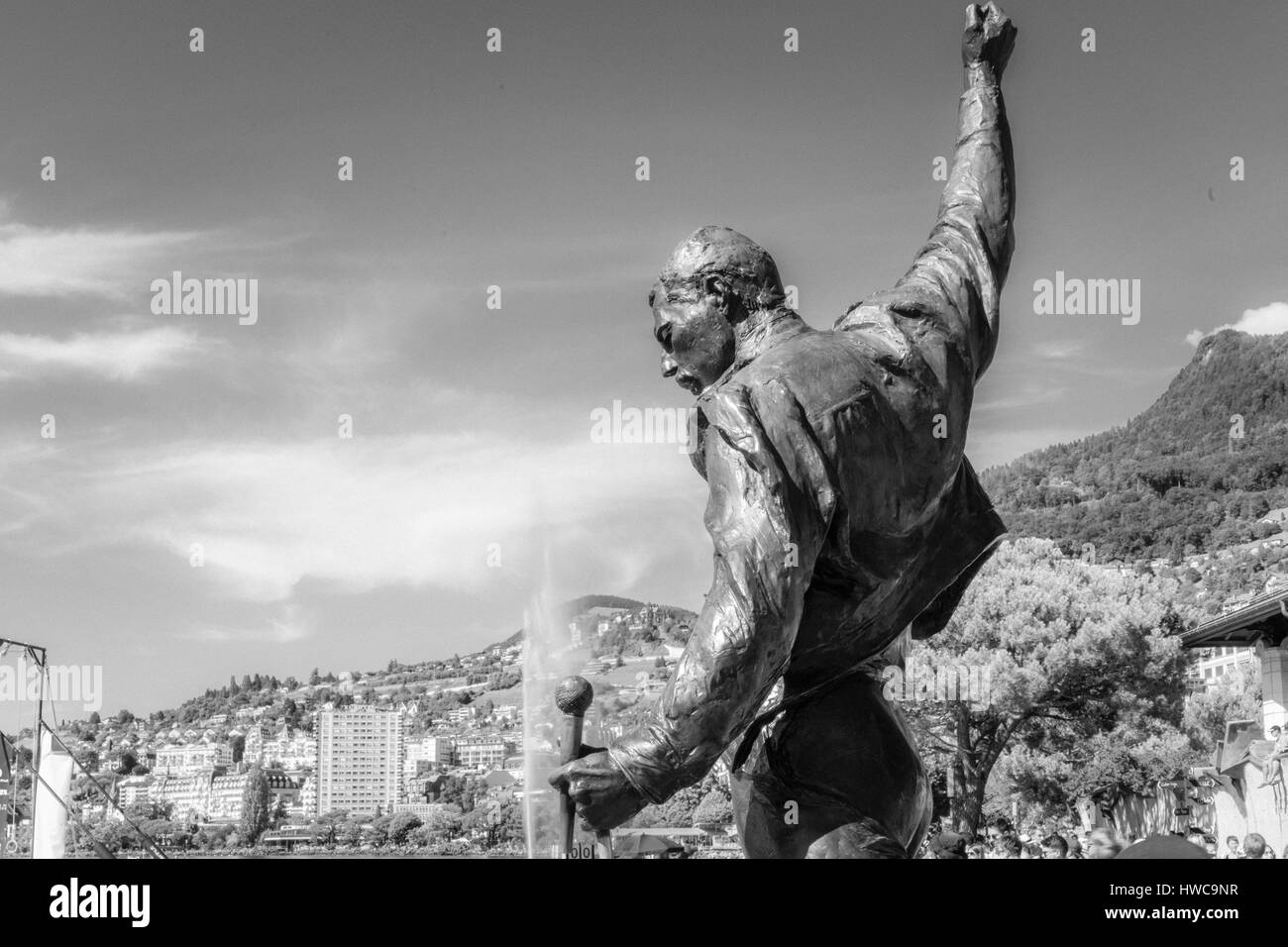 Freddy Mercury statua in Montreaux, Svizzera Foto Stock