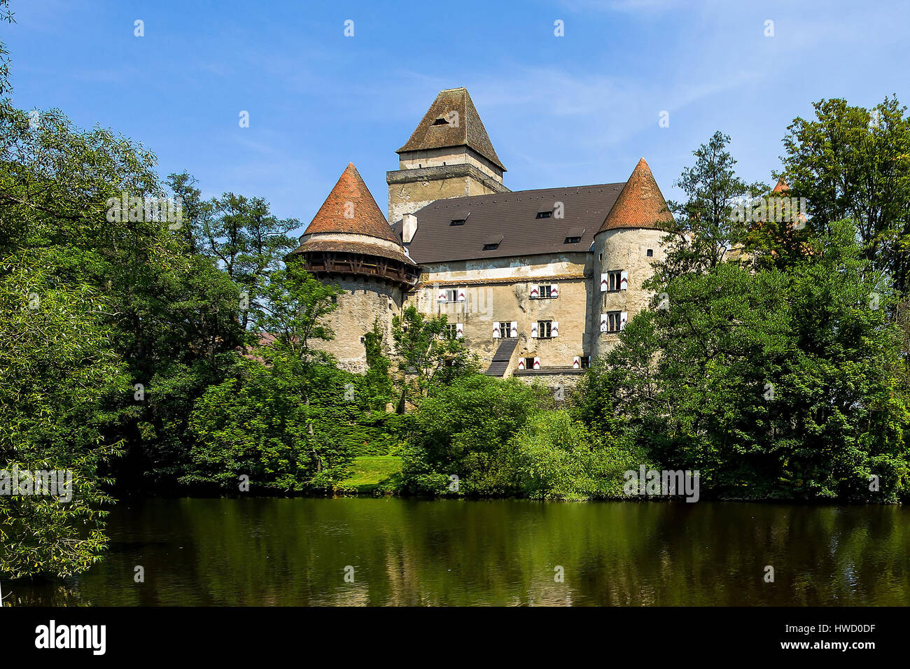 Bassa Austria, Impero Moro pietra, castello. È noto come il più bell castello d'acqua d'Austria., ÷sterreich, Niederˆsterreich, Heidenreichstein, Bu Foto Stock