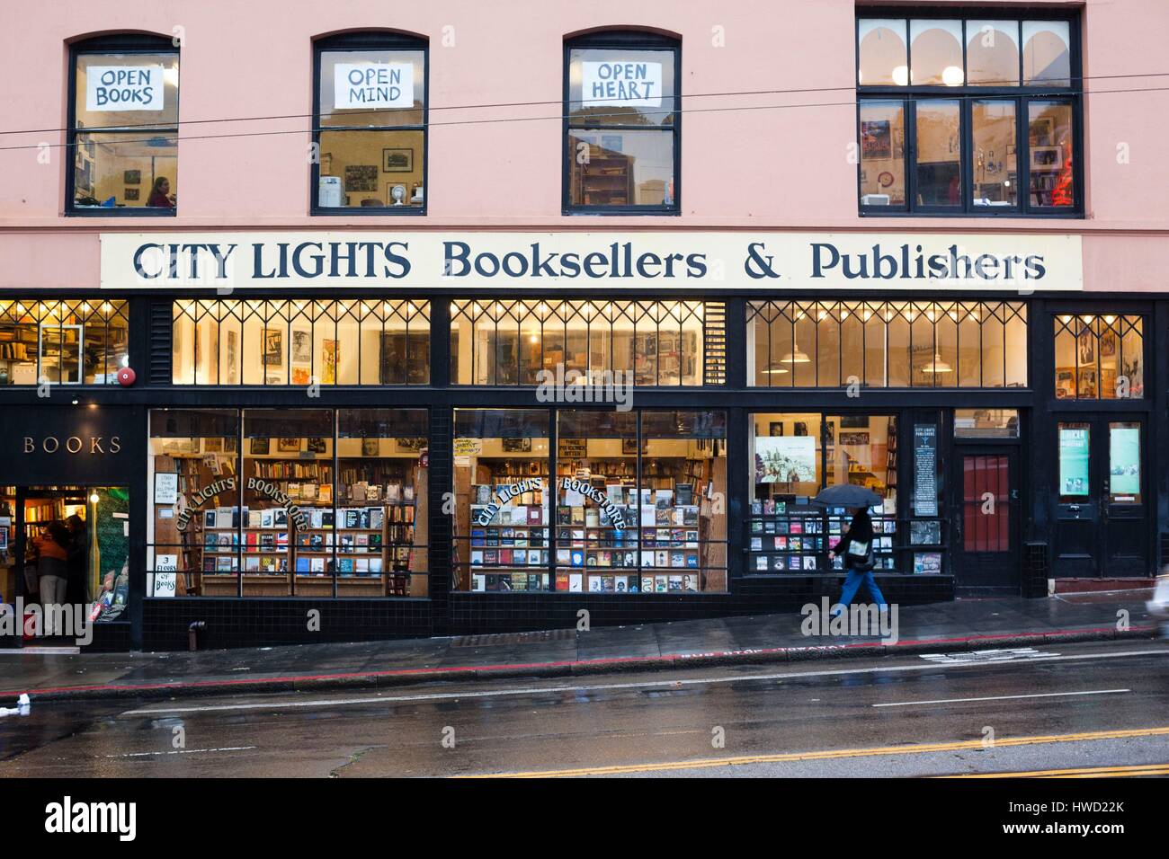 Gli Stati Uniti, California, San Francisco, North Beach City Lights Bookstore, esterna Foto Stock