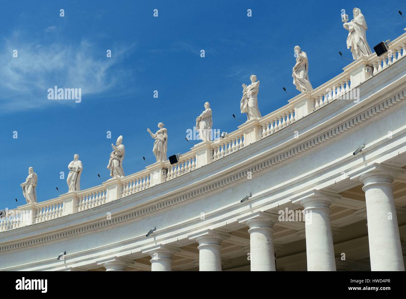 Architettura storica nella Città del Vaticano con sculture Foto Stock