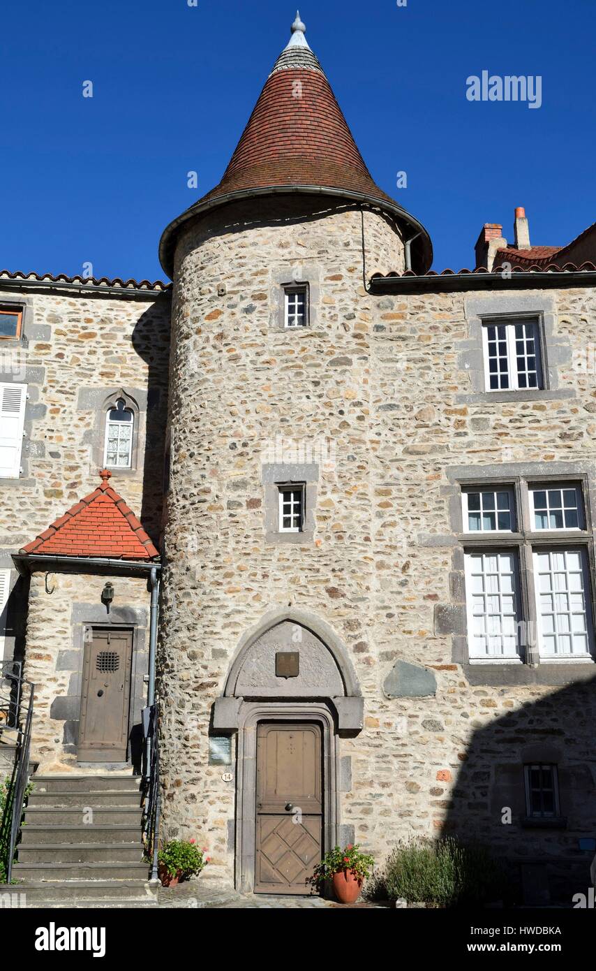 Francia, Haute Loire, Auvergne, Blesles, etichettati Onu des Plus Beaux Villages de France (uno dei più bei villaggi di Francia) Foto Stock