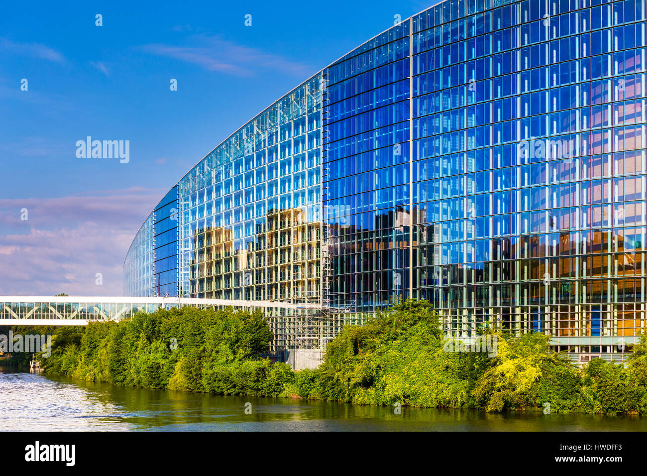 Strasburgo, Francia, 06 agosto 2016. L'edificio del Parlamento europeo a Strasburgo. Foto Stock