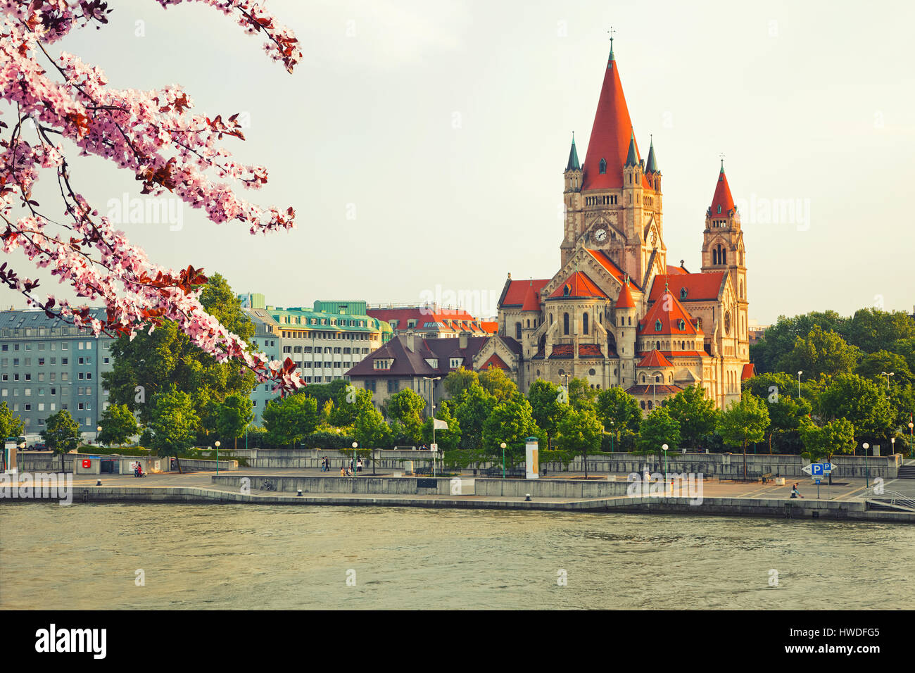 Chiesa Heiliger Franz di Assisi a Vienna Foto Stock