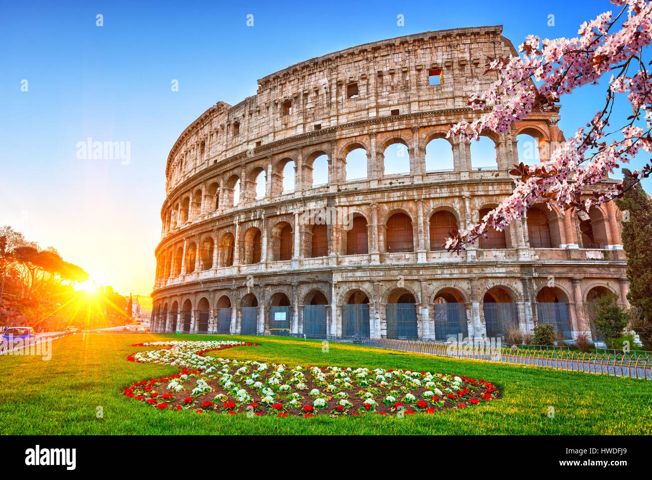 Colosseo di sunrise Foto Stock