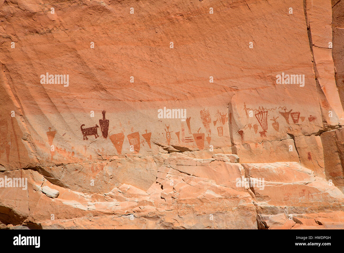 La galleria a ferro di cavallo lungo Horseshoe Canyon Trail, Canyonlands National Park-Horseshoe Canyon unità, Utah Foto Stock