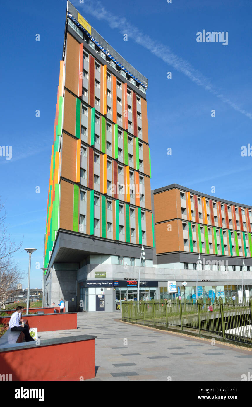 Hale Village lo sviluppo di Tottenham Hale, Londra, Regno Unito. Foto Stock