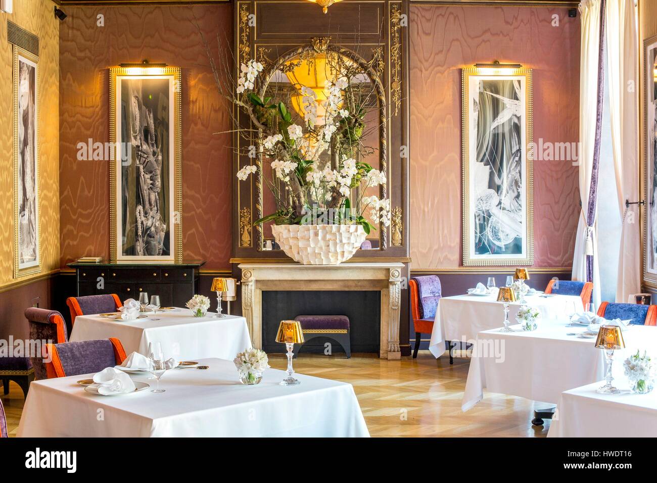 Francia, Gironde, Bordeaux, l'hotel Intercontinental Le Grand Hôtel, ristorante gourmet Pressoir d'Argent, Gordon Ramsay star restaurant aperto in 2015 Foto Stock